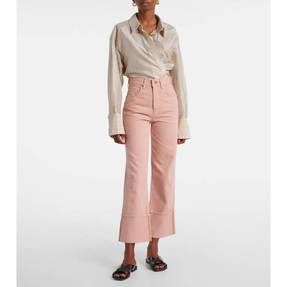 Veronica Beard Dylan High Rise Straight Jean in Pink Blossom 24 - Picture 1 of 3